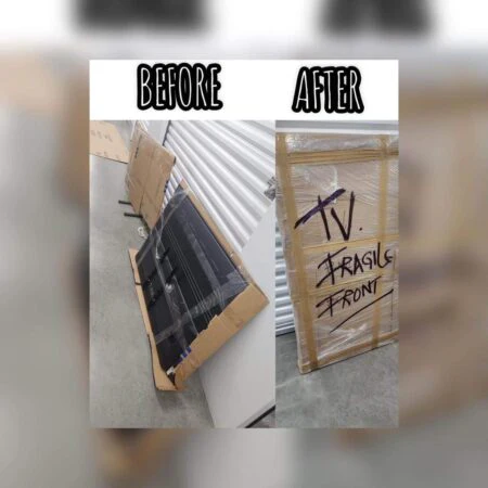 TV packing in California by coast to coast team